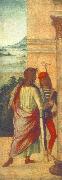 COSTA, Lorenzo Two Young Man at a Column (detail) dfg France oil painting reproduction